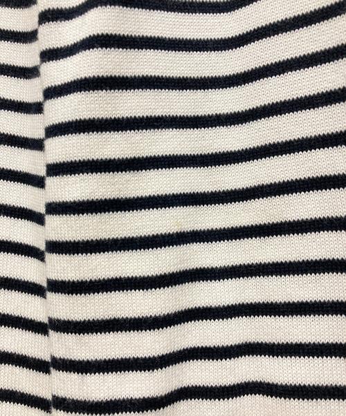 MONCLER（モンクレール）MONCLER (モンクレール) GIROCOLLO TRICOT ボーダーニット ホワイト サイズ:Sの古着・服飾アイテム