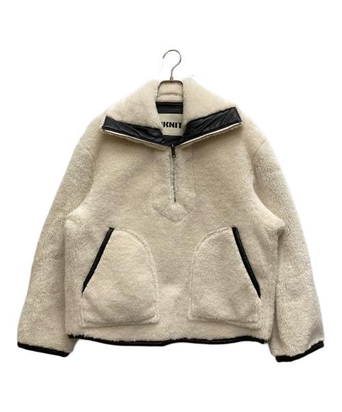 NKNIT（ンニット）NKNIT (ンニット) vegan mouton half zip BIG ホワイトの古着・服飾アイテム