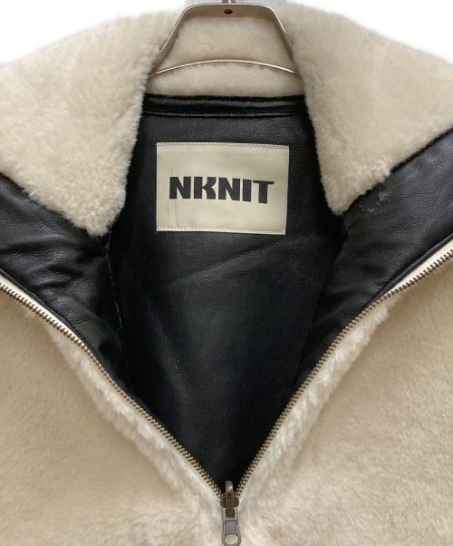 NKNIT（ンニット）NKNIT (ンニット) vegan mouton half zip BIG ホワイトの古着・服飾アイテム