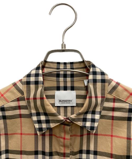 BURBERRY LONDON（バーバリーロンドン）BURBERRY LONDON (バーバリーロンドン) ヴィンテージチェック ストレッチコットンツイル 長袖シャツ ブラウン サイズ:34の古着・服飾アイテム
