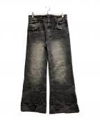 Jaded Londonジェイデッドロンドン）の古着「フレアエイジングデニムパンツ」｜ブラック