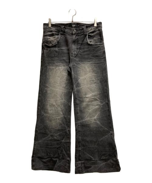 Jaded London（ジェイデッドロンドン）JADED LONDON (ジェイデッドロンドン) フレアエイジングデニムパンツ ブラック サイズ:W32の古着・服飾アイテム