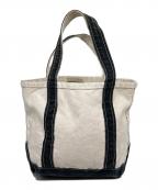 L.L.Bean×REMI RELIEFエルエルビーン×レミレリーフ）の古着「ダメージ加工ミニトートバッグ」｜ホワイト×ネイビー