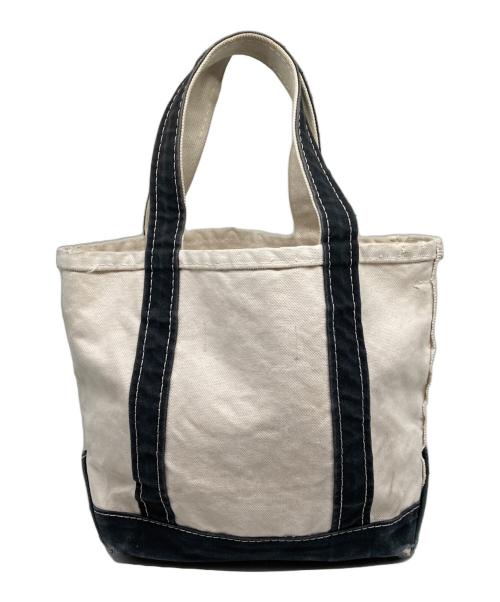 L.L.Bean（エルエルビーン）L.L.Bean (エルエルビーン) REMI RELIEF (レミレリーフ) ダメージ加工ミニトートバッグ ホワイト×ネイビーの古着・服飾アイテム