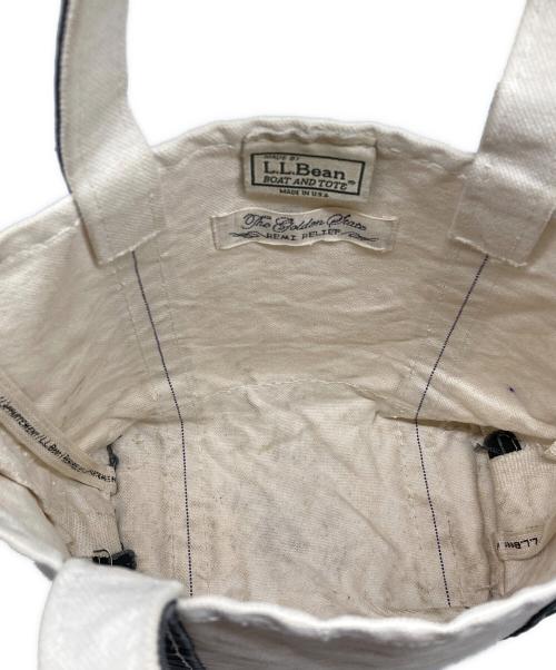 L.L.Bean（エルエルビーン）L.L.Bean (エルエルビーン) REMI RELIEF (レミレリーフ) ダメージ加工ミニトートバッグ ホワイト×ネイビーの古着・服飾アイテム