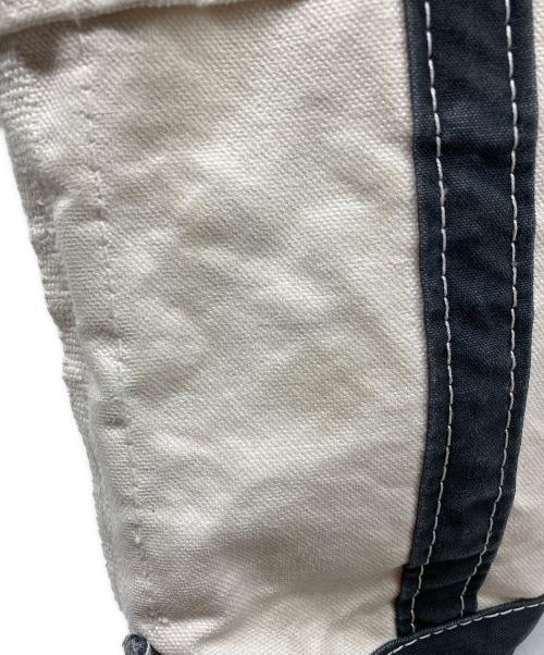 L.L.Bean（エルエルビーン）L.L.Bean (エルエルビーン) REMI RELIEF (レミレリーフ) ダメージ加工ミニトートバッグ ホワイト×ネイビーの古着・服飾アイテム