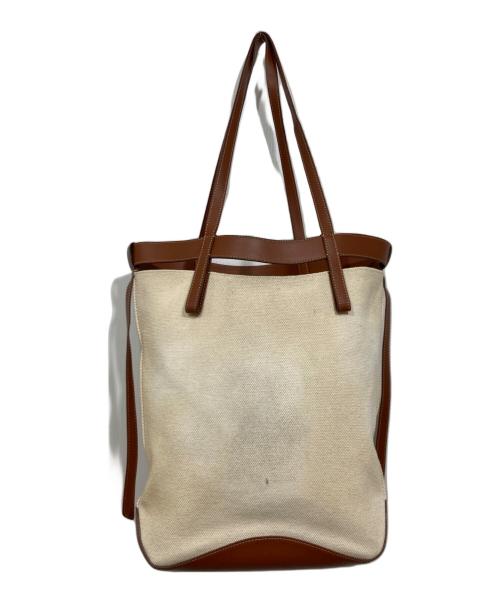 POLENE（ポレーヌ）POLENE (ポレーヌ) Ilo totebag SAND ホワイト×ブラウンの古着・服飾アイテム