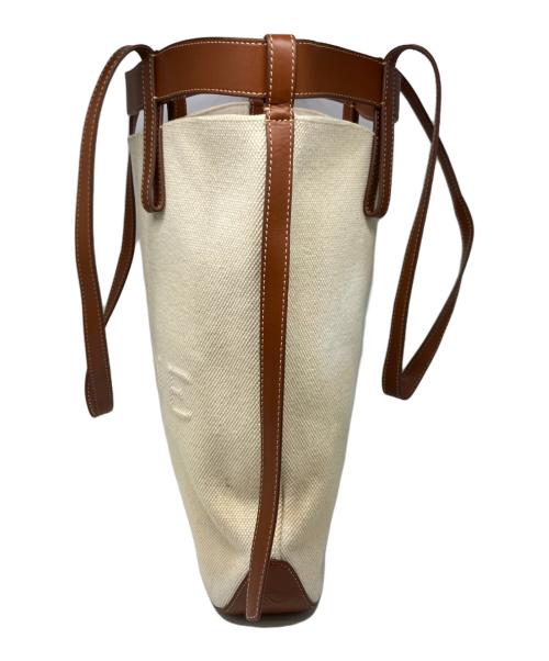 POLENE（ポレーヌ）POLENE (ポレーヌ) Ilo totebag SAND ホワイト×ブラウンの古着・服飾アイテム