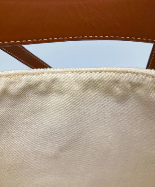 POLENE（ポレーヌ）POLENE (ポレーヌ) Ilo totebag SAND ホワイト×ブラウンの古着・服飾アイテム