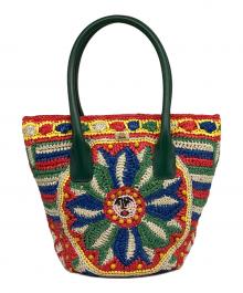 DOLCE & GABBANA（ドルチェ＆ガッバーナ）の古着「ラフィアトートバッグ」｜マルチカラー