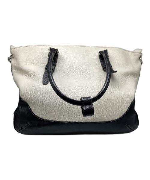 PELLE MORBIDA（ペッレモルビダ）PELLE MORBIDA (ペッレモルビダ) 2WAYレザーバッグ ホワイトの古着・服飾アイテム