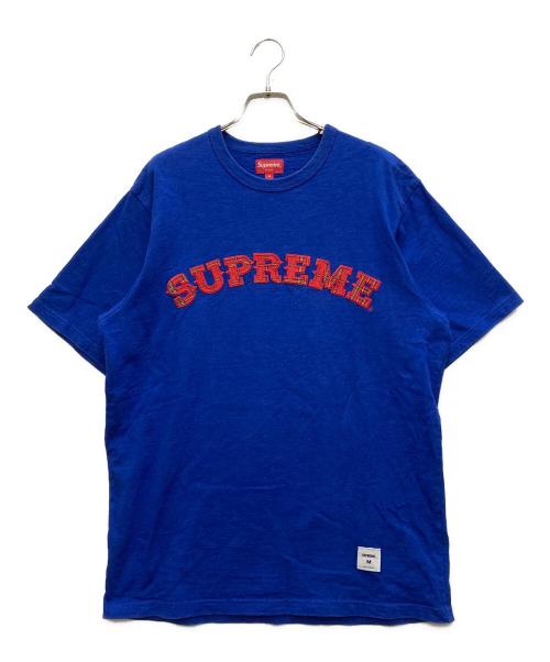 SUPREME（シュプリーム）Supreme (シュプリーム) タータンチェックロゴt ブルー サイズ:Mの古着・服飾アイテム