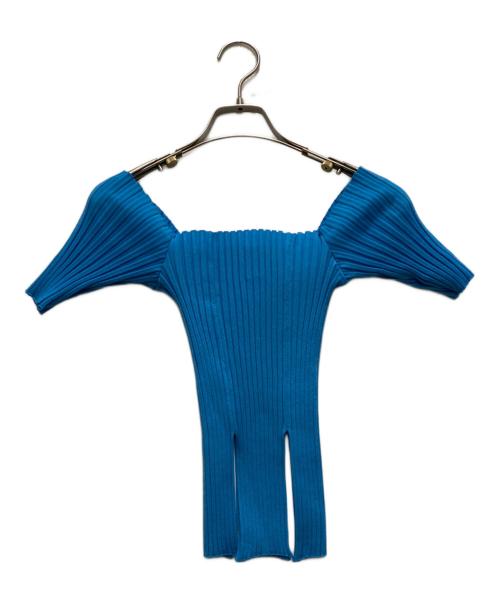 FETICO（フェティコ）FETICO (フェティコ) リブニットスリットトップス スカイブルー サイズ:1の古着・服飾アイテム