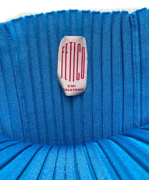 FETICO（フェティコ）FETICO (フェティコ) リブニットスリットトップス スカイブルー サイズ:1の古着・服飾アイテム