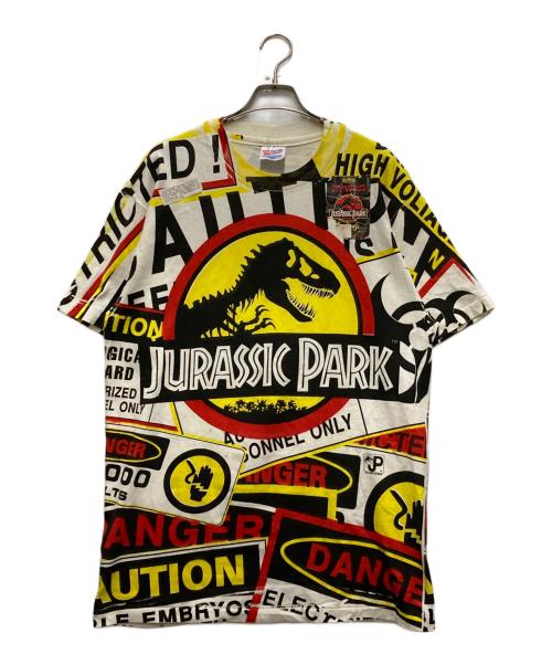 JURASSIC PARK（ジュラシック・パーク）JURASSIC PARK (ジュラシック・パーク) 90s jurassic park オールオーバープリントT ホワイト サイズ:Lの古着・服飾アイテム