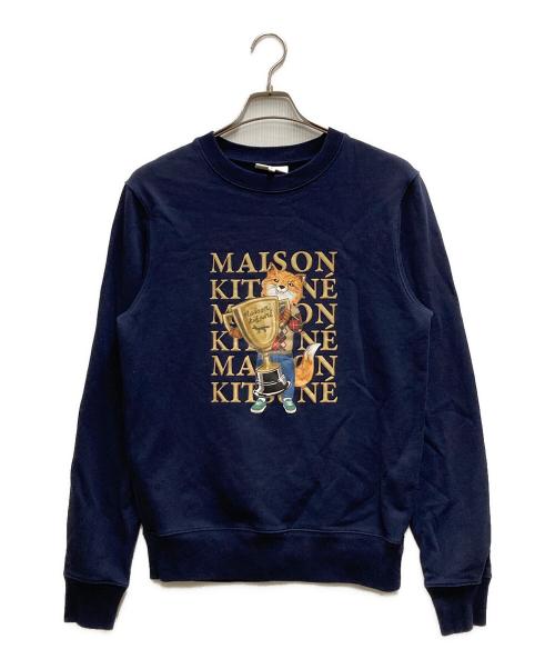 maison kitsune（メゾンキツネ）MAISON KITSUNE (メゾンキツネ) FOX CHAMPION REGULAR SWEATSHIRT ネイビー サイズ:XSの古着・服飾アイテム