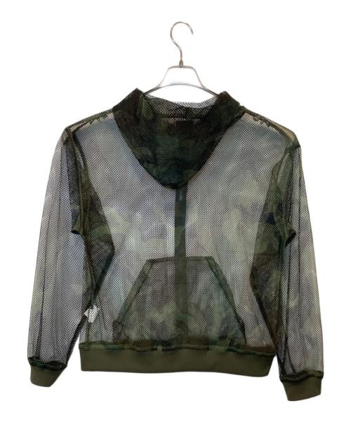 oddment（オッドメント）oddment (オッドメント) カモフラメッシュジップパーカー グリーン サイズ:Lの古着・服飾アイテム