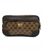 GUCCIグッチ）の古着「GGクリスタル ウエストポーチ」｜ブラウン