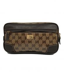 GUCCI（グッチ）の古着「GGクリスタル ウエストポーチ」｜ブラウン