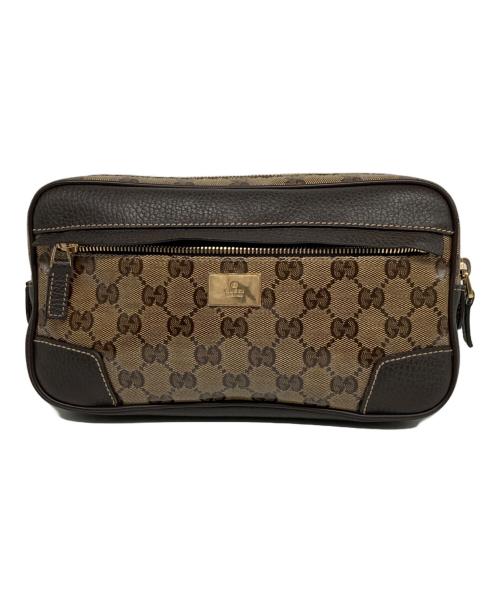 GUCCI（グッチ）GUCCI (グッチ) GGクリスタル ウエストポーチ ブラウンの古着・服飾アイテム