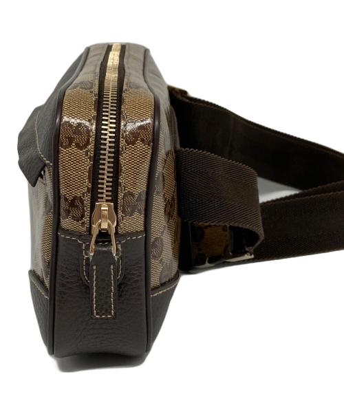 GUCCI（グッチ）GUCCI (グッチ) GGクリスタル ウエストポーチ ブラウンの古着・服飾アイテム