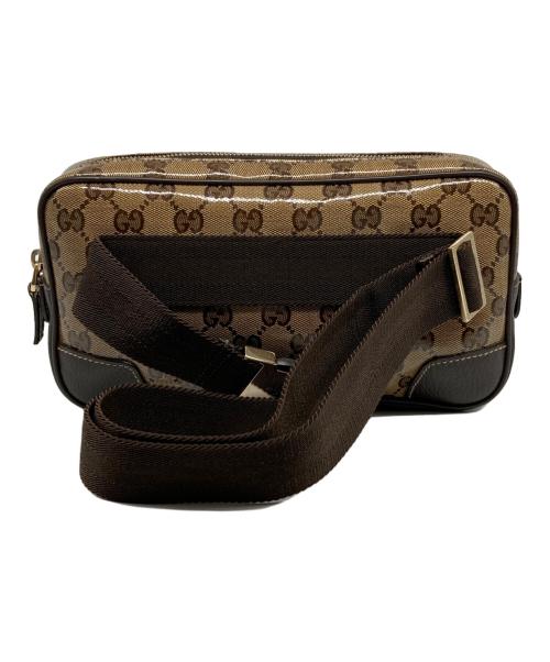 GUCCI（グッチ）GUCCI (グッチ) GGクリスタル ウエストポーチ ブラウンの古着・服飾アイテム