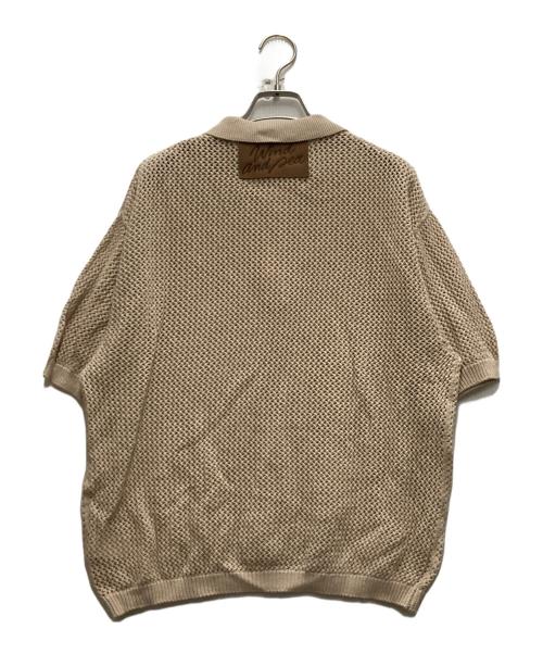 WIND AND SEA（ウィンダンシー）WIND AND SEA (ウィンダンシー) MESH KNIT POLO ベージュ サイズ:Mの古着・服飾アイテム