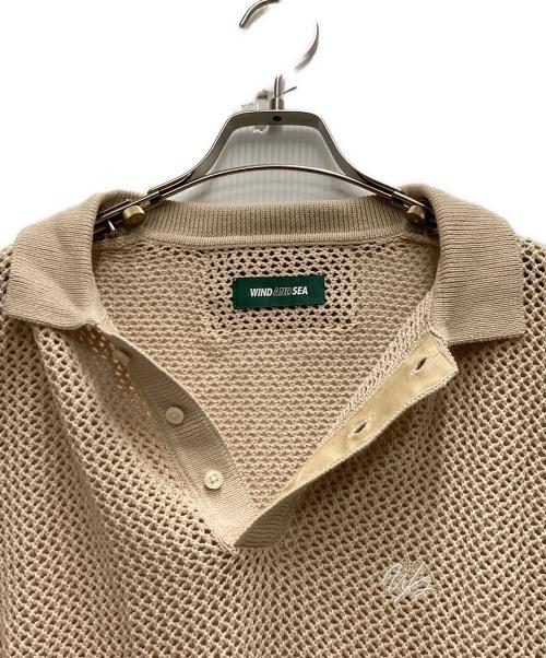 WIND AND SEA（ウィンダンシー）WIND AND SEA (ウィンダンシー) MESH KNIT POLO ベージュ サイズ:Mの古着・服飾アイテム