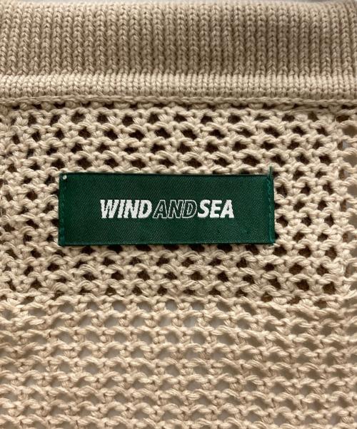 WIND AND SEA（ウィンダンシー）WIND AND SEA (ウィンダンシー) MESH KNIT POLO ベージュ サイズ:Mの古着・服飾アイテム