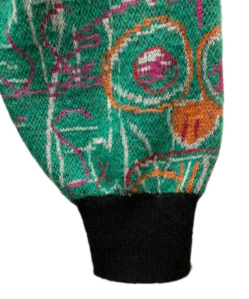 WACKO MARIA（ワコマリア）WACKO MARIA (ワコマリア) JEAN-MICHEL BASQUIAT (ジャン ミシェル バスキア) バスキアコラボモヘアカーディガン グリーン サイズ:Mの古着・服飾アイテム