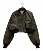 SLYスライ）の古着「VINTAGE F/LEATHER CROP」｜ブラウン
