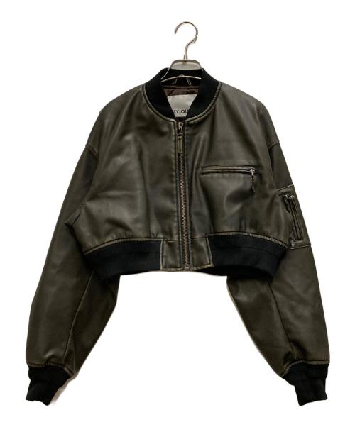 SLY（スライ）SLY (スライ) VINTAGE F/LEATHER CROP ブラウン サイズ:1の古着・服飾アイテム