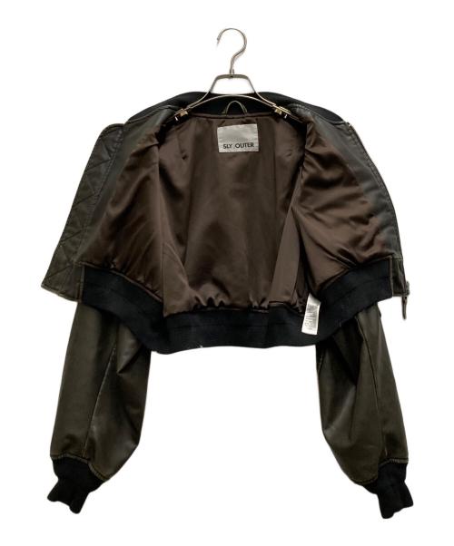 SLY（スライ）SLY (スライ) VINTAGE F/LEATHER CROP ブラウン サイズ:1の古着・服飾アイテム