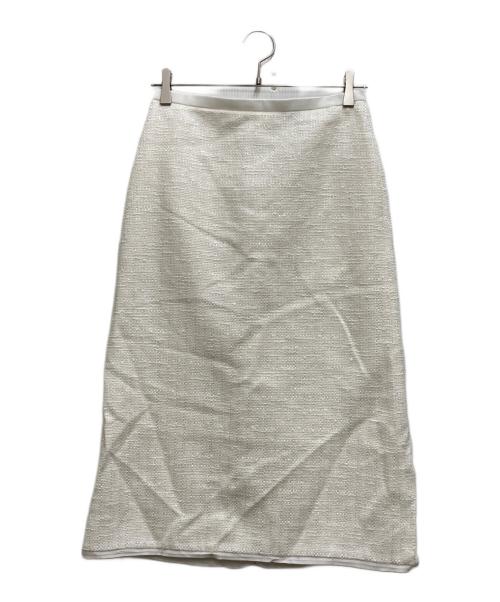 DRAWER（ドゥロワー）Drawer (ドゥロワー) SPRING バスケットツイードスカート ホワイト サイズ:36の古着・服飾アイテム