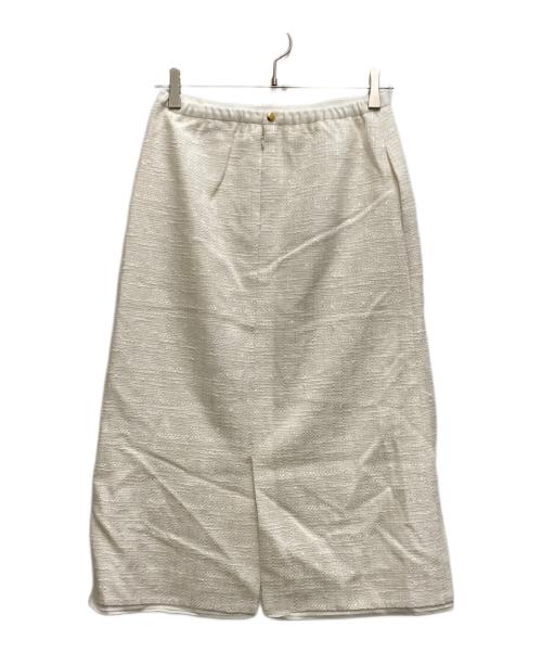 DRAWER（ドゥロワー）Drawer (ドゥロワー) SPRING バスケットツイードスカート ホワイト サイズ:36の古着・服飾アイテム