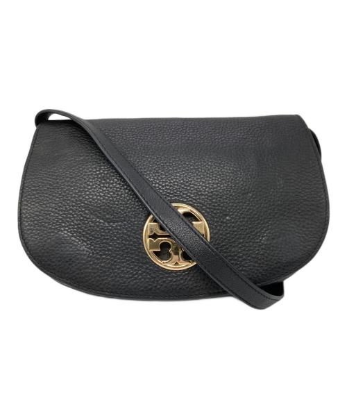 TORY BURCH（トリーバーチ）TORY BURCH (トリーバーチ) レザーフラップショルダーバッグ ブラックの古着・服飾アイテム