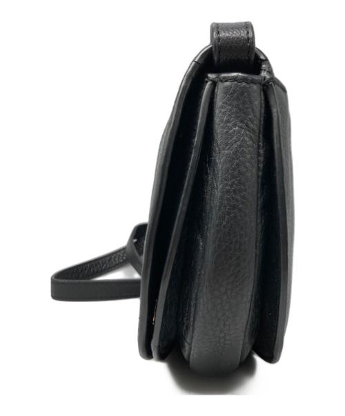 TORY BURCH（トリーバーチ）TORY BURCH (トリーバーチ) レザーフラップショルダーバッグ ブラックの古着・服飾アイテム