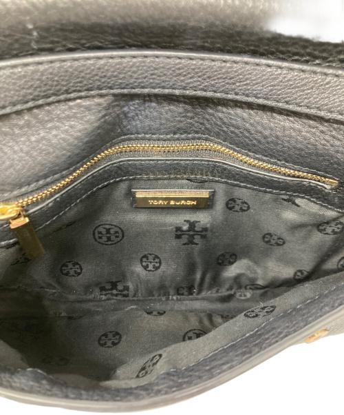TORY BURCH（トリーバーチ）TORY BURCH (トリーバーチ) レザーフラップショルダーバッグ ブラックの古着・服飾アイテム