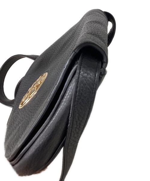 TORY BURCH（トリーバーチ）TORY BURCH (トリーバーチ) レザーフラップショルダーバッグ ブラックの古着・服飾アイテム