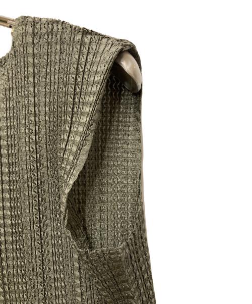 PLEATS PLEASE（プリーツプリーズ）PLEATS PLEASE (プリーツプリーズ) プリーツノースリーブワンピース カーキグレー サイズ:34の古着・服飾アイテム