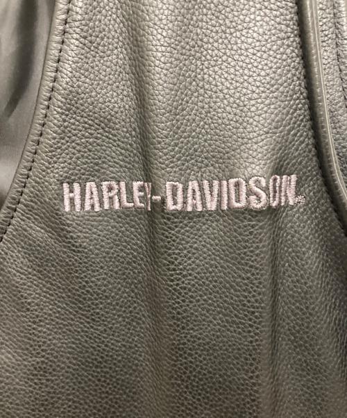 HARLEY-DAVIDSON（ハーレーダビッドソン）HARLEY-DAVIDSON (ハーレーダビッドソン) バックロゴレザーベスト ブラック サイズ:Mの古着・服飾アイテム