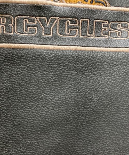 HARLEY-DAVIDSON（ハーレーダビッドソン）HARLEY-DAVIDSON (ハーレーダビッドソン) バックロゴレザーベスト ブラック サイズ:Mの古着・服飾アイテム