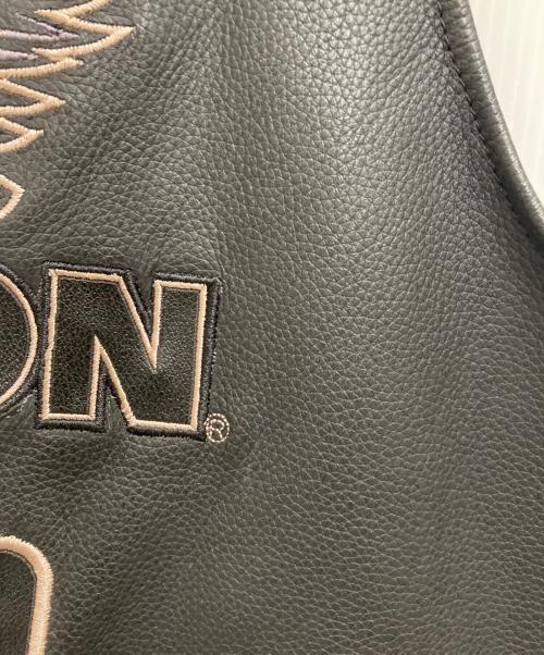 HARLEY-DAVIDSON（ハーレーダビッドソン）HARLEY-DAVIDSON (ハーレーダビッドソン) バックロゴレザーベスト ブラック サイズ:Mの古着・服飾アイテム