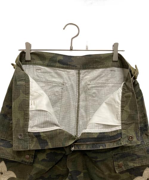 SUPPLIER（サプライヤー）SUPPLIER (サプライヤー) CROSS LEATHER PATCH BAGY SHIRTS オリーブ サイズ:Lの古着・服飾アイテム