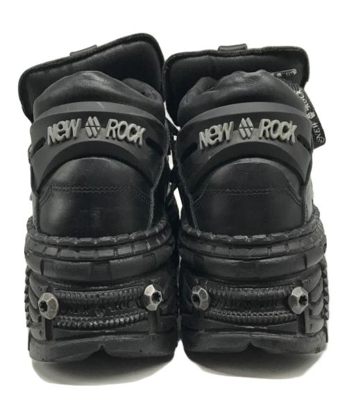 NEWROCK（ニューロック）NEWROCK (ニューロック) レザーアンクルブーツ ブラック サイズ:41の古着・服飾アイテム