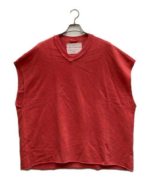 CAMIEL FORTGENS（カミエルフォートヘンス）CAMIEL FORTGENS (カミエルフォートヘンス) SLLEVELESS SWEATER レッド サイズ:Mの古着・服飾アイテム