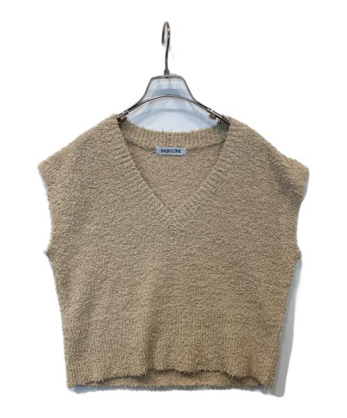 BABYLONE（バビロン）BABYLONE (バビロン) ネップテンジクVネックプルオーバー 2450010234 ベージュ サイズ:Fの古着・服飾アイテム