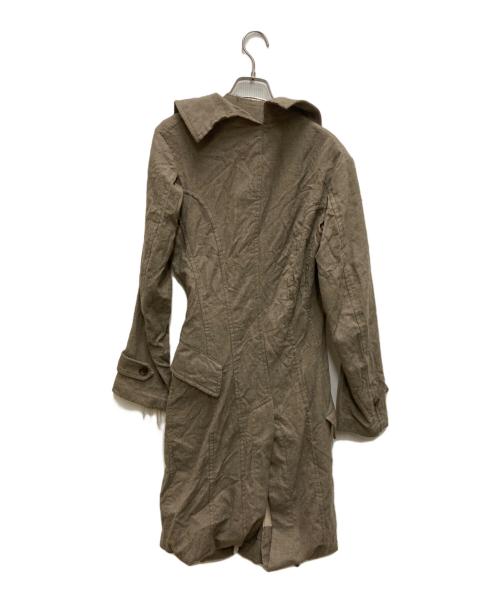 JUNYA WATANABE COMME des GARCONS（ジュンヤワタナベ コムデギャルソン）JUNYA WATANABE COMME des GARCONS ((ジュンヤワタナベ コムデギャルソン) 変形デザイン縮絨コート ブラウン サイズ:Sの古着・服飾アイテム