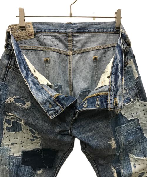 POLO RALPH LAUREN（ポロ・ラルフローレン）POLO RALPH LAUREN (ポロ・ラルフローレン) 再構築デニムパンツ インディゴ サイズ:86cm (W34)の古着・服飾アイテム