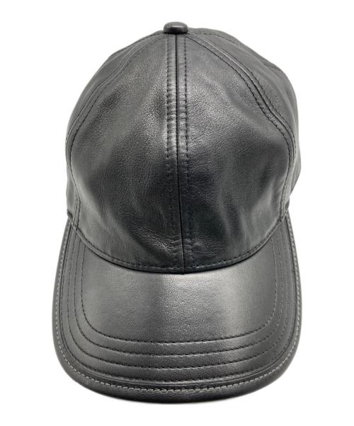 COACH（コーチ）COACH (コーチ) レザーベースボールキャップ ブラックの古着・服飾アイテム